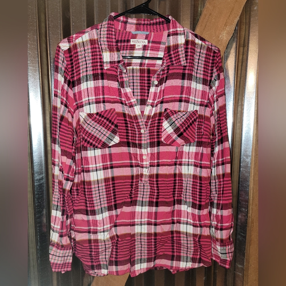 Cotton button-down casual shirt.